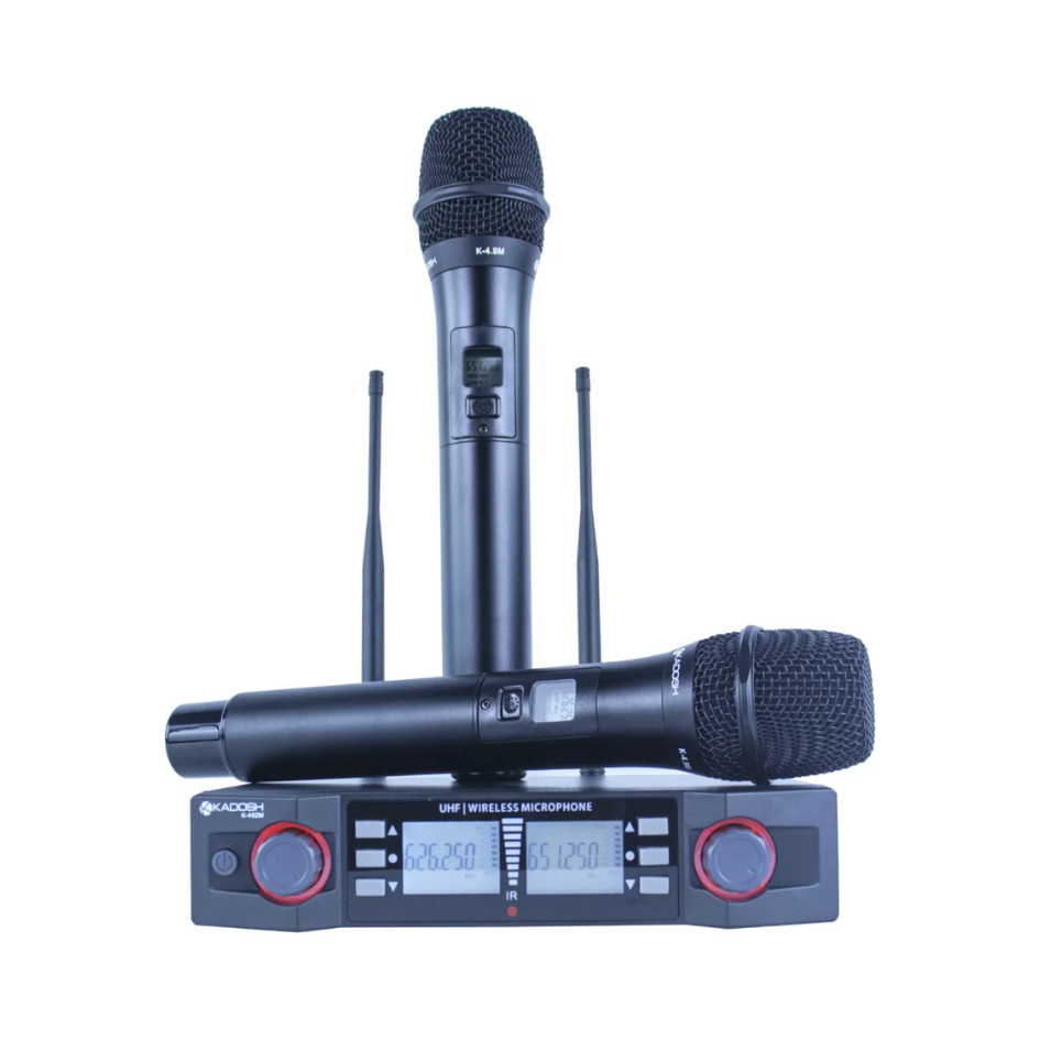 Microfone Duplo Dinâmico De Mão K-492 Cor Preto Kadosh