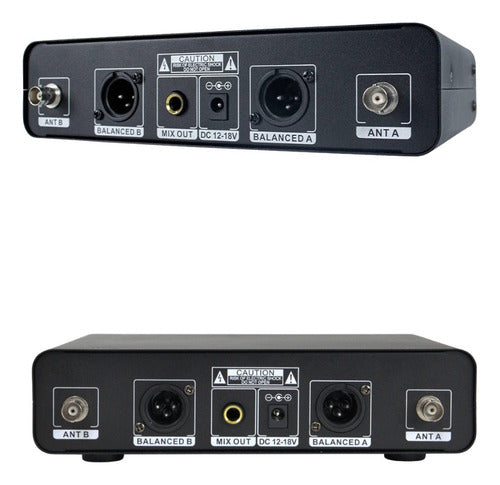 Microfone De Mão K422m Uhf Duplo Bastão Recarregável Kadosh Cor Preto