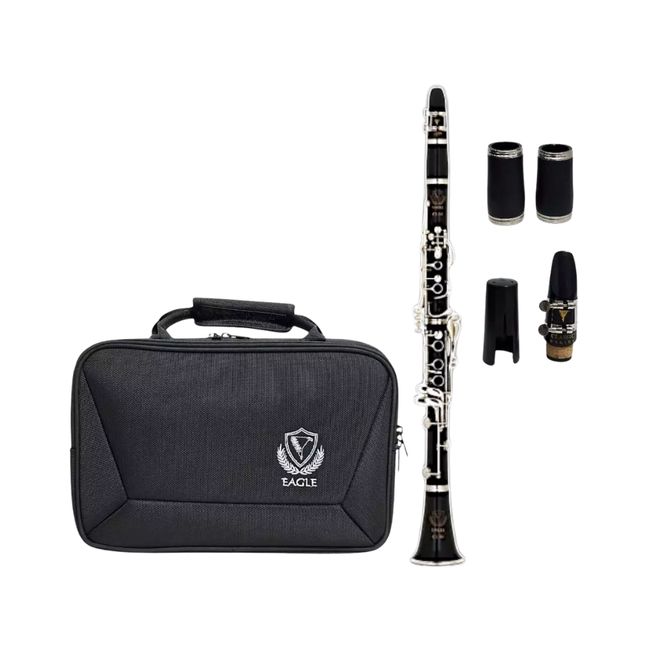 CLARINETE EAGLE CL04N SIB 17 CHAVES PRETO COM CHAVES NIQUELADAS