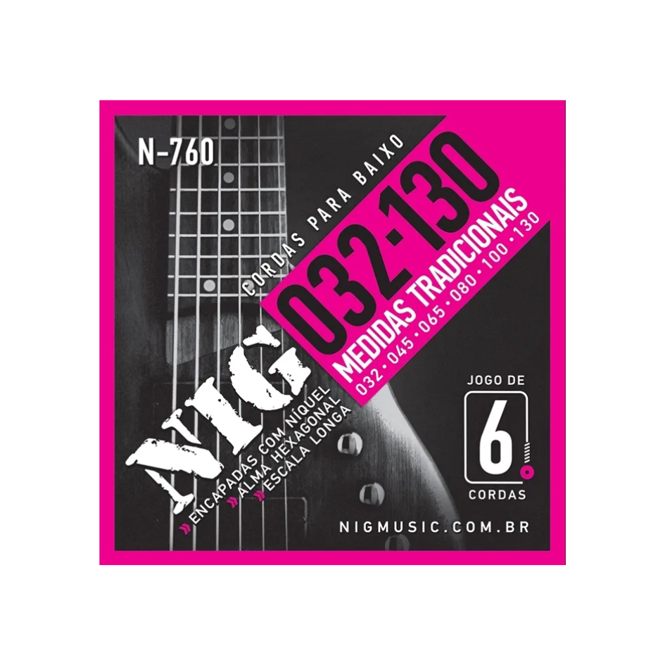 ENCORDOAMENTO BAIXO NIG 6 CORDAS N760