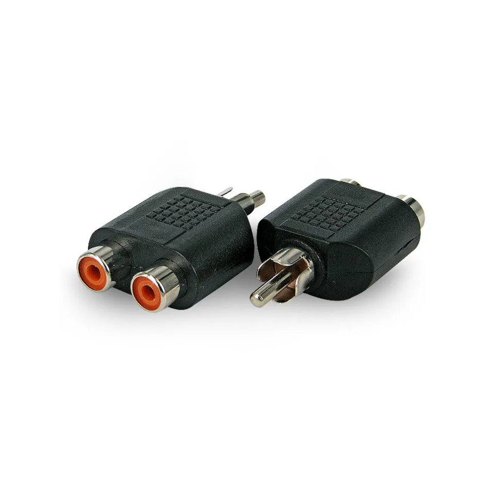Adaptador Duplicador Splitter 2 Rca Femea 1 Rca Macho
