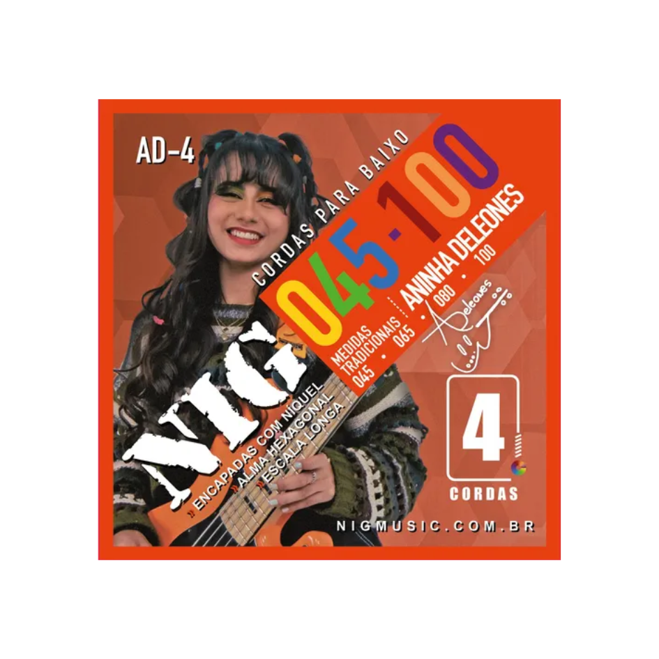 ENCORDOAMENTO BAIXO NIG 4 CORDAS 045 AD-4