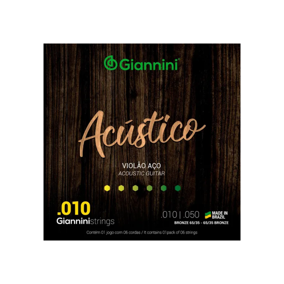 ENCORDOAMENTO VIOLAO AÇO GIANNINI ACUST 010
