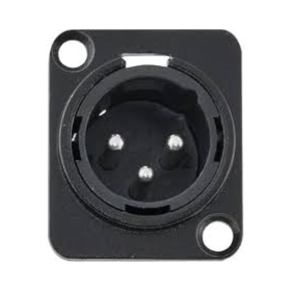 PLUG CONECTOR XLR MACHO PAINEL HYX NIQUEL