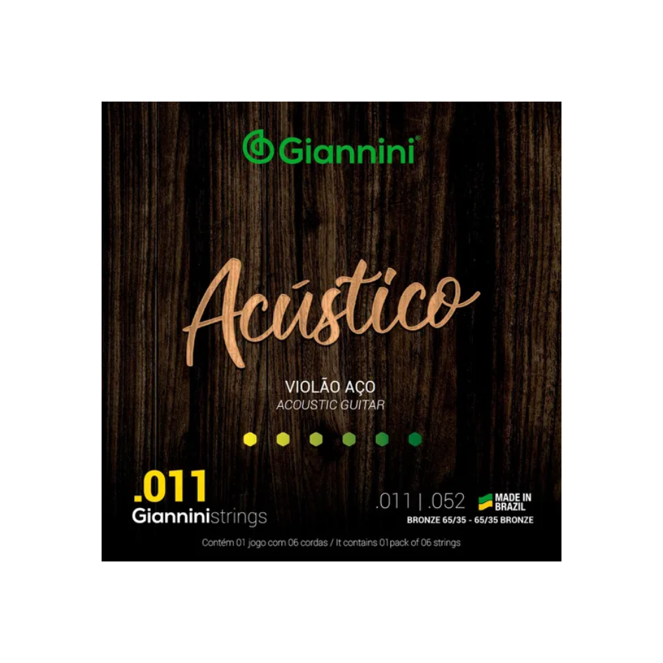 ENCORDOAMENTO VIOLAO AÇO GIANNINI ACUST 011