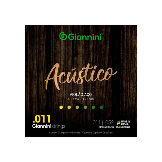 ENCORDOAMENTO VIOLAO AÇO GIANNINI ACUST 011