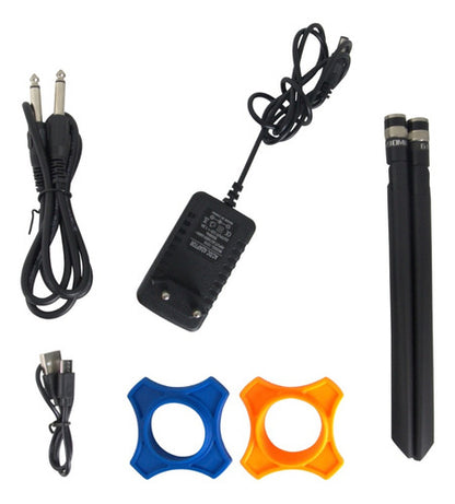 Microfone De Mão K422m Uhf Duplo Bastão Recarregável Kadosh Cor Preto