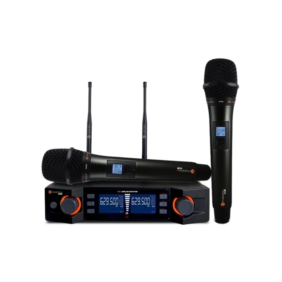 Microfone Duplo Dinâmico De Mão K-492 Cor Preto Kadosh