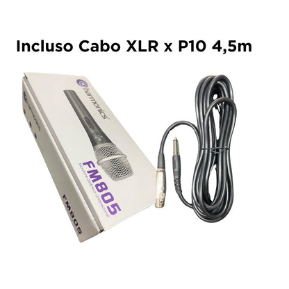 Microfone De Palco Harmonics Fm-805 + Cabo Xlr + Bolsa