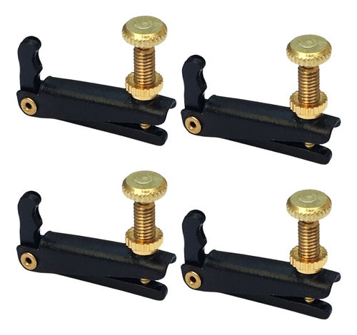 Micro Afinador De Violino Smart Preto E Dourado Kit Com 4