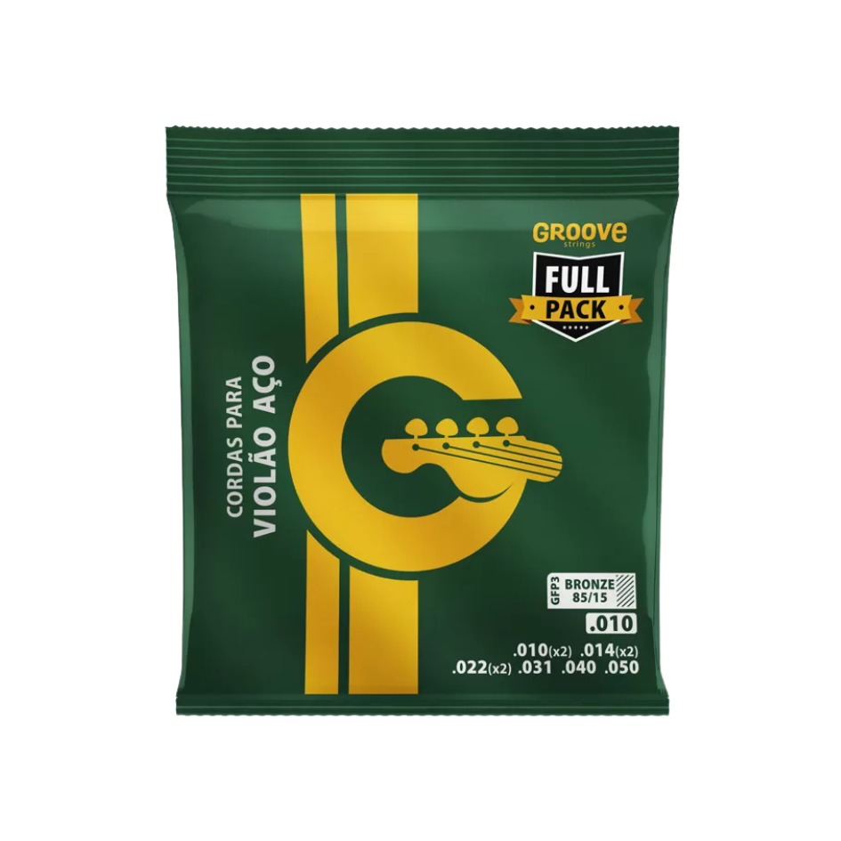 Encordoamento Solez Gfp3 P/violão Aço Full Package Calibre 0.010