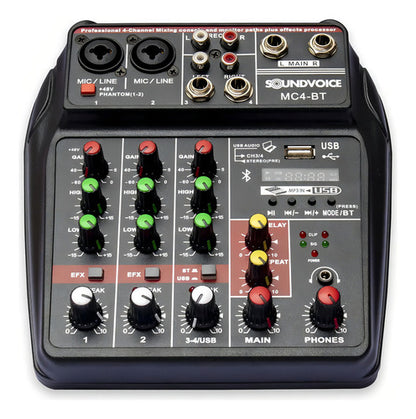 Mesa De Som Console Soundvoice Mc4-bt 4 Canais Bluetooth